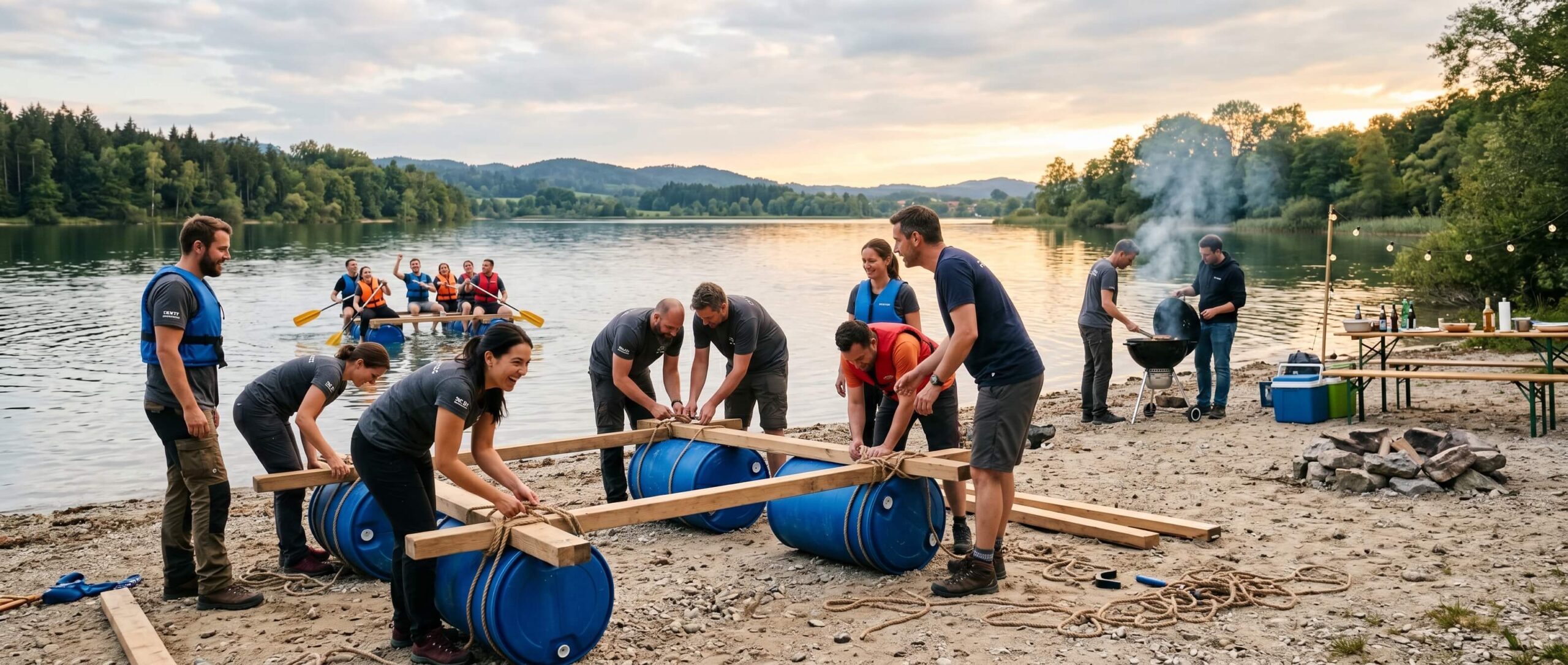 Floßbau-Teamevent