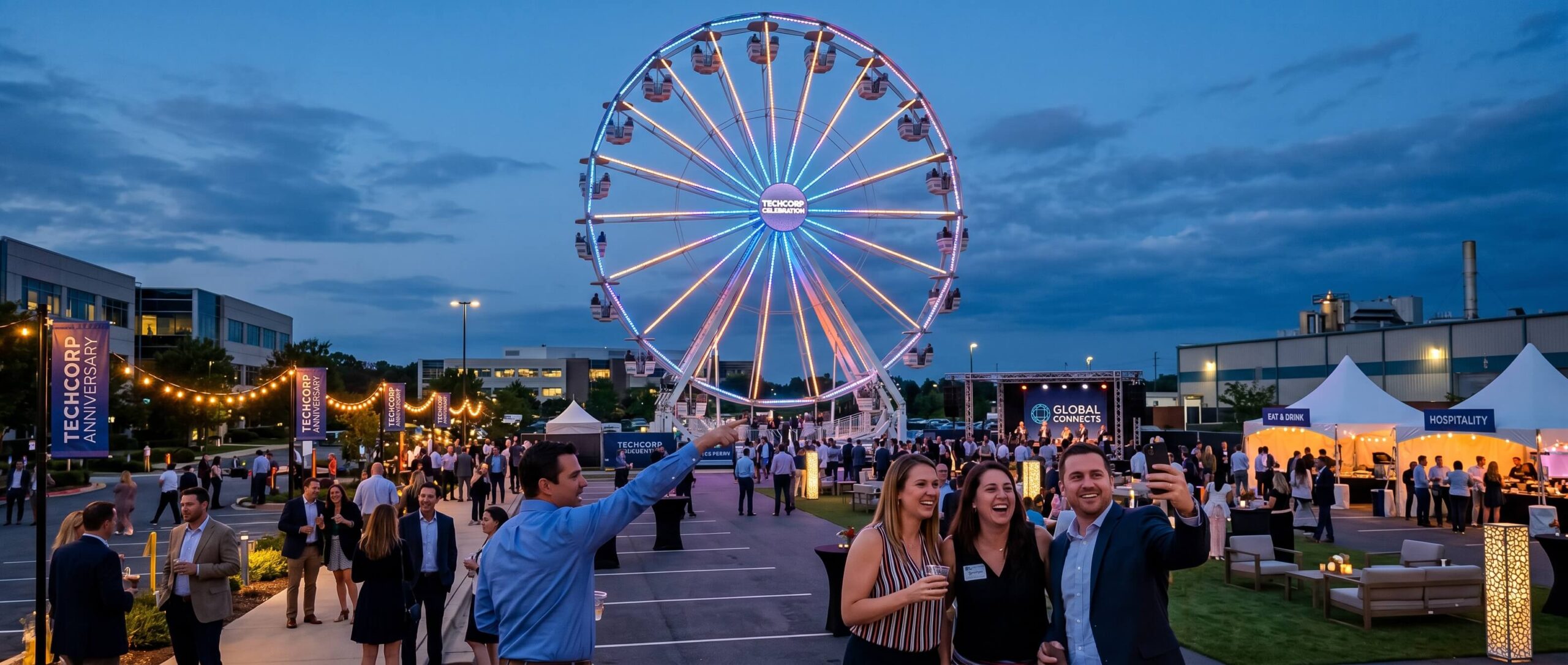 Riesenrad als spektakulärer Blickfang