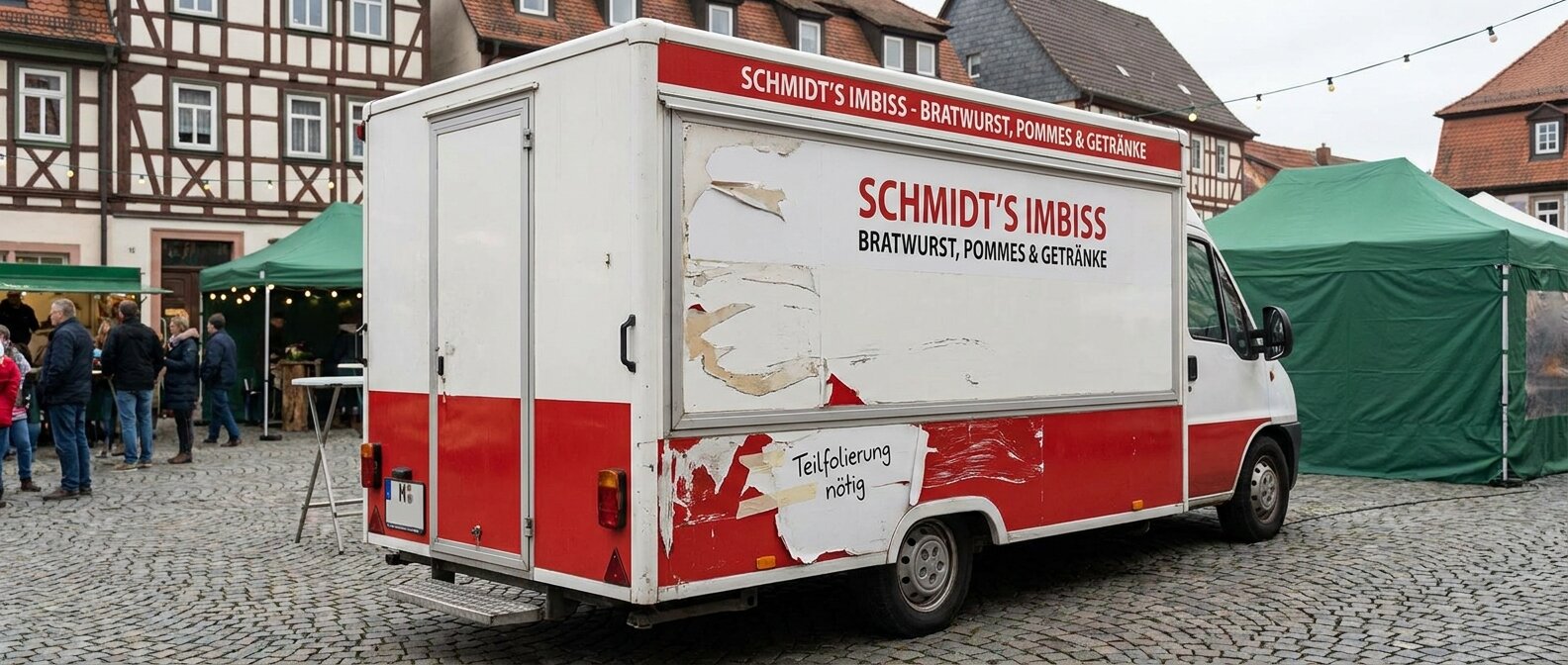 Verkaufswagen Teilfolierung