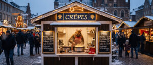 Crepes Stand auf dem Weihnachtsmarkt